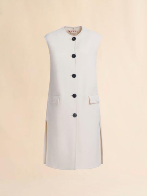 WHITE FELT SLEEVELESS JACKET