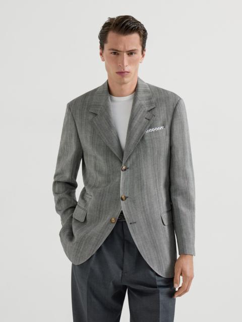 Hemp, virgin wool and silk chevron Tailor blazer