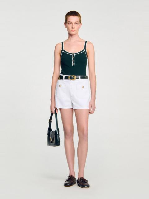 TWO-TONE KNIT VEST TOP