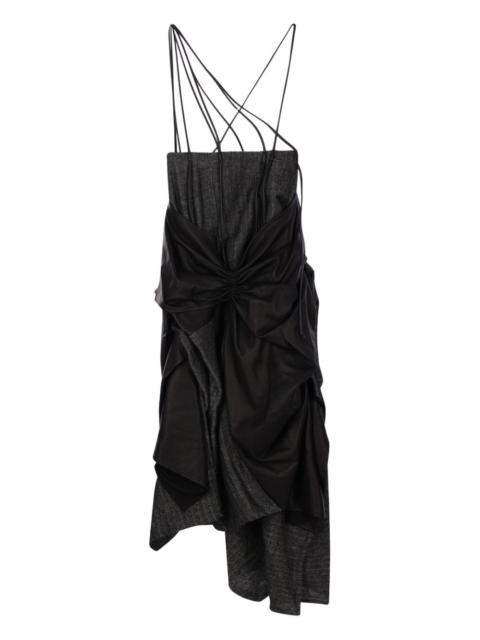 ruched midi skirt