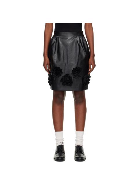 Black Flower Midi Skirt
