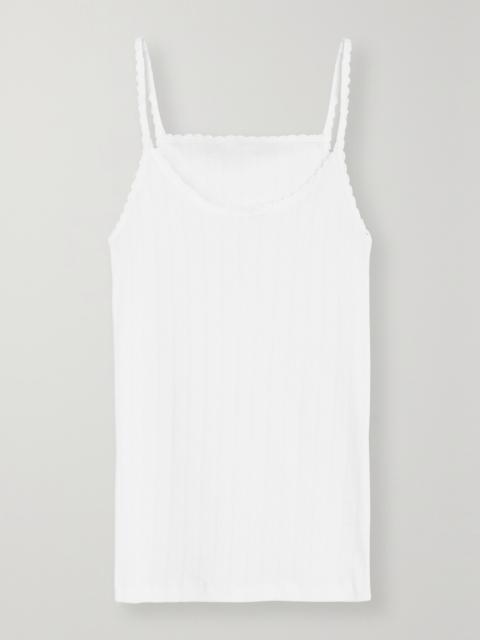 Pointelle-knit Cotton-jersey Tank