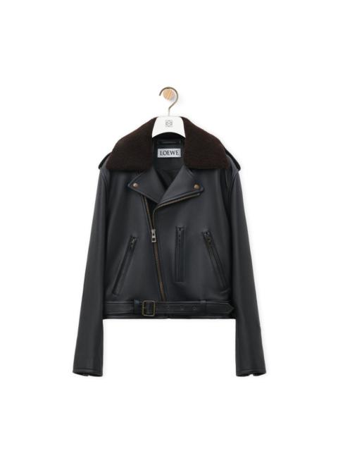 Biker jacket in nappa lambskin