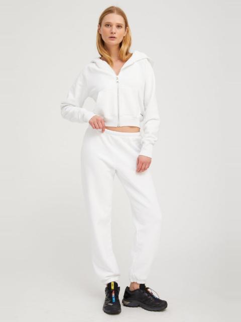 WHITE COTTON MINI LOGO SWEATPANTS