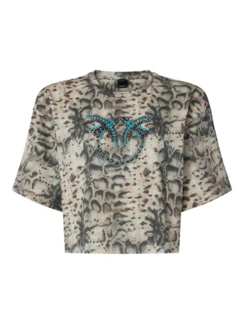 jewel snake-print T-shirt