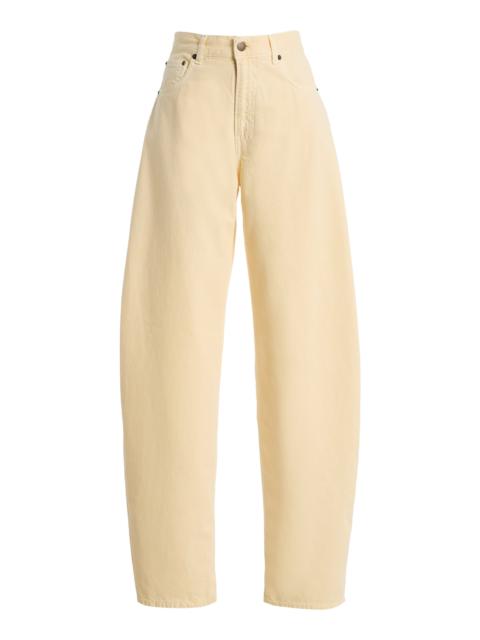 Bibi Cotton-Linen Twill 45 Mid-Rise Balloon-Leg Jeans yellow
