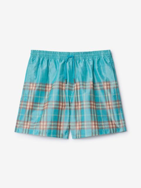 Gradient Check Swim Shorts