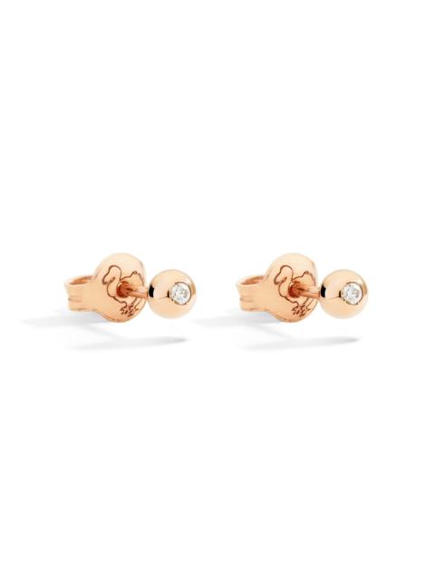 ROSE GOLD & DIAMOND BOLLICINE STUD EARRINGS