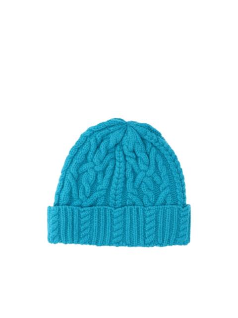 cable-knit beanie
