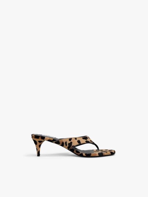 INFRADITO THONG MULES IN LEOPARD HAIRCALF