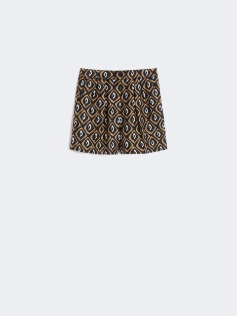 Printed silk shorts - BLACK