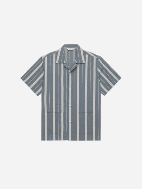 Cabana Shirt - Sage Ticking Stripe