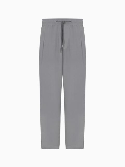 SILK CRÊPE FLAT-FRONT TROUSERS