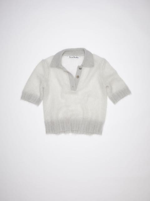 Mohair polo shirt - Pale grey