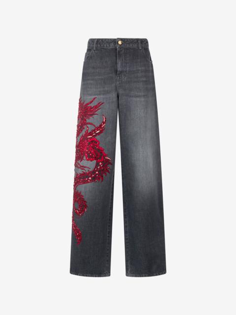 Jeans With Embroidery And Sequins