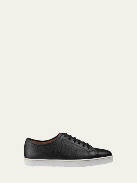 Men's Textured Leather Low-Top Sneakers