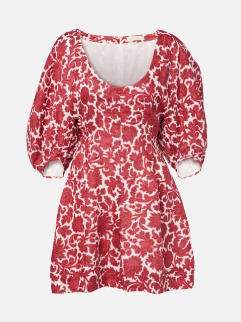 Raynara floral linen minidress