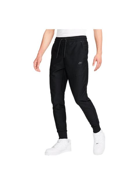 Men's Nike Elastic Waistband Lacing Bundle Feet Sports Pants/Trousers/Joggers Black DD6599-010