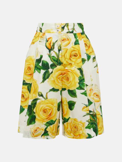 Floral cotton Bermuda shorts