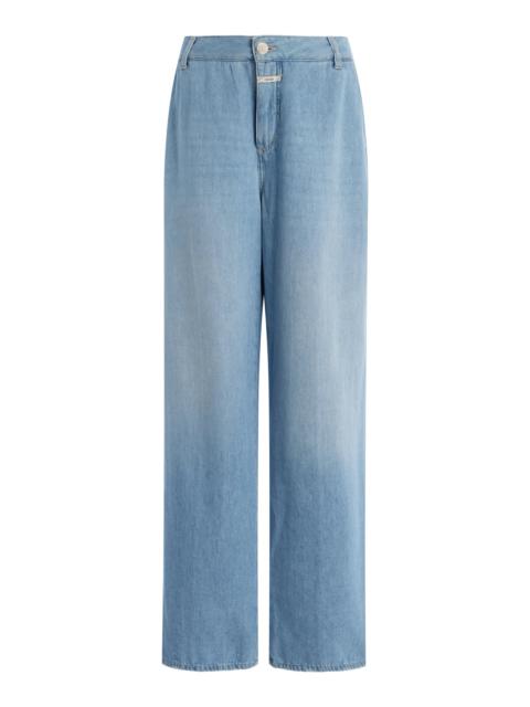 Jurdy Stretch Low-Rise Straight-Leg Jeans light wash