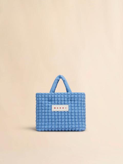 LIGHT BLUE NYLON PUFF SMALL TOTE BAG