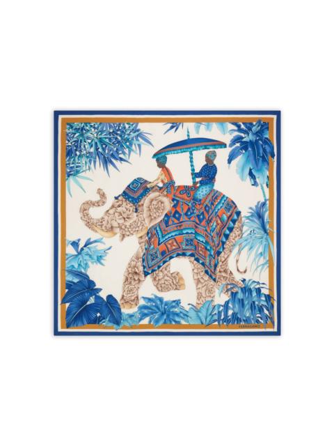 India-print silk scarf
