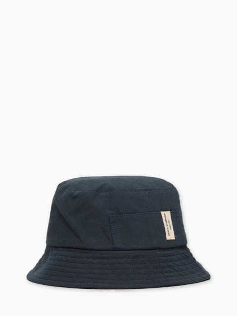 MERZ B. SCHWANEN BH03 COTTON POPLIN BUCKET HAT DARK NAVY