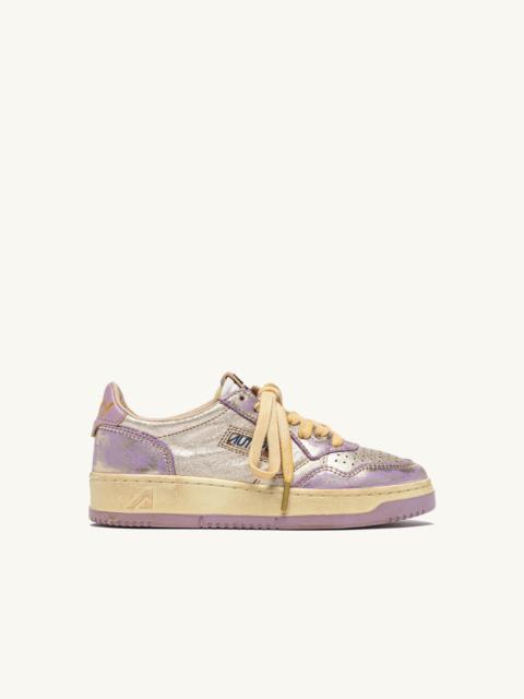 MEDALIST LOW SUPER VINTAGE SNEAKERS IN PLATINUM AND LILAC LEATHER