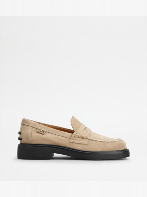 LOAFERS IN SUEDE - BEIGE