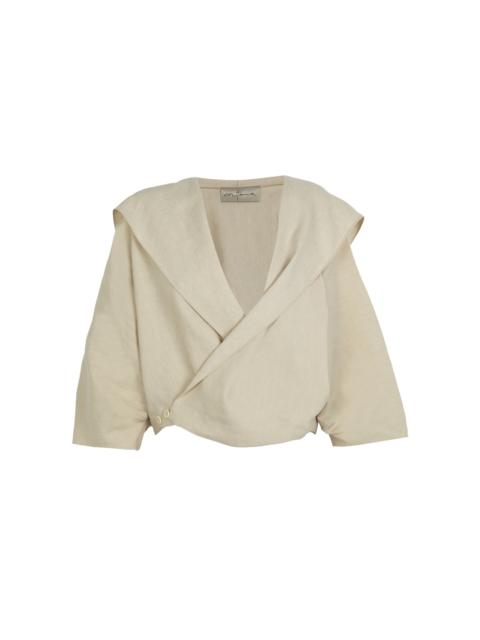 Noa Linen-Blend Wrap Jacket neutral