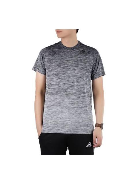 adidas Gradient Tee Training Sports Round Neck Pullover Short Sleeve Metallic Black FL4394