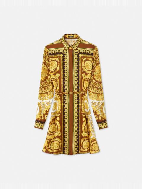 Barocco Silk Mini Shirt Dress