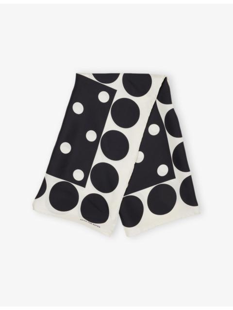 Polka Dot-Print Silk Scarf