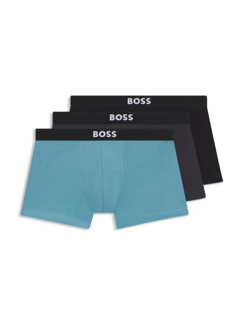 THREE-PACK OF STRETCH-COTTON TRUNKS WITH LOGO WAISTBANDS