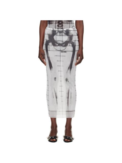 White & Black 'The Squeletor' Maxi Skirt