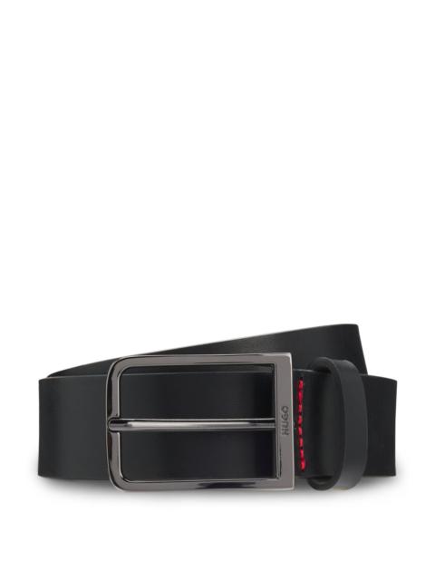 LOGO-BUCKLE BELT IN ITALIAN LEATHER