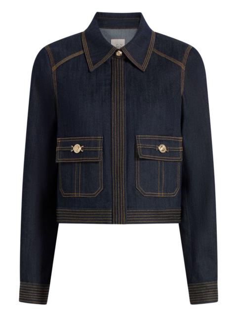 Lydie contrast-stitch denim jacket