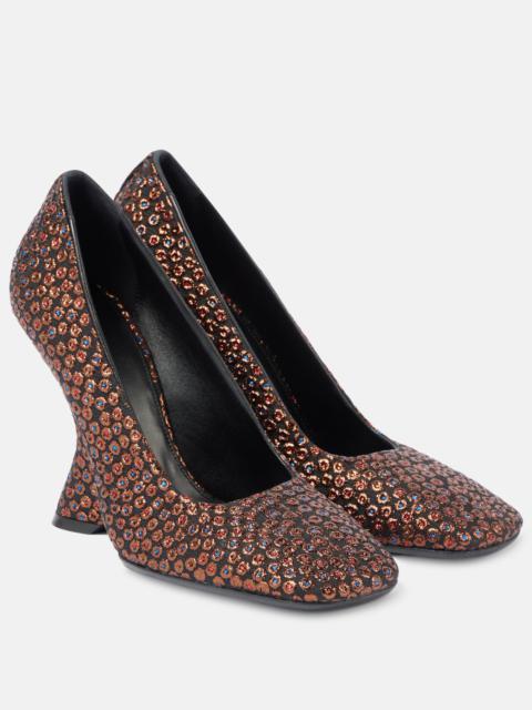 Jacquard wedge pumps