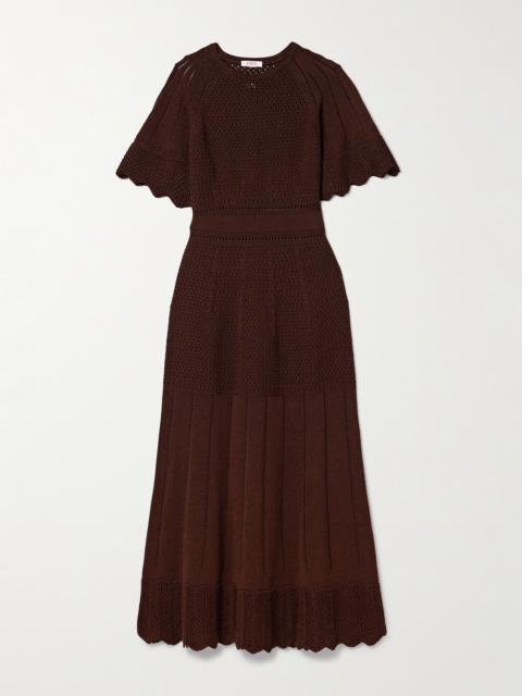 Imaginaire Pointelle-knit Cotton-blend Maxi Dress