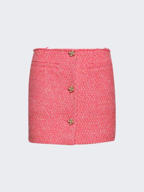Deconstructed Tweed Skirt Hot Pink