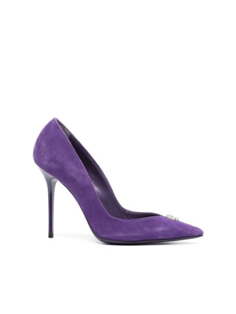 95mm Decollete suede heeled pumps