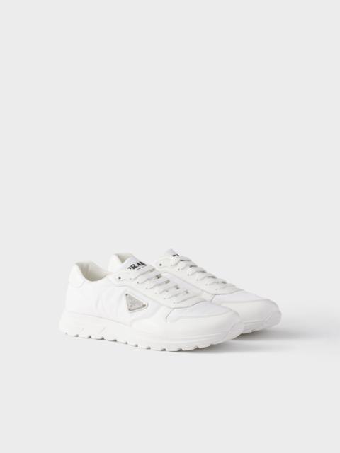 Prax 01 Re-Nylon and brushed leather sneakers