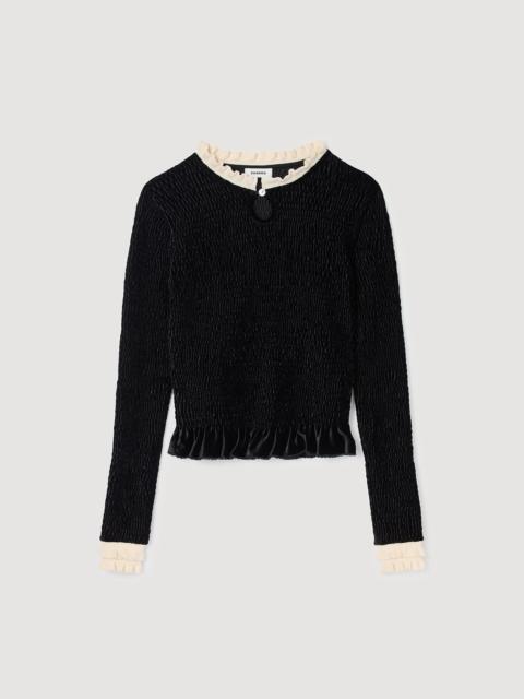 SMOCKED LONG-SLEEVED SHIRT