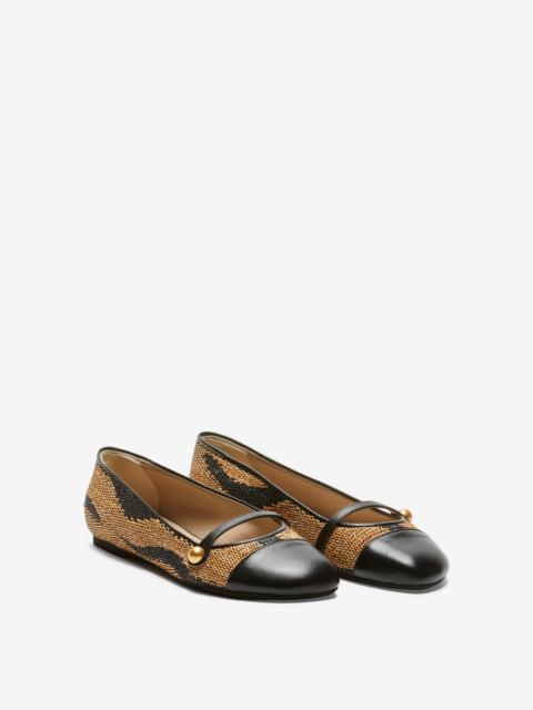 TWO-TONE ROUND TOE BALLERINAS