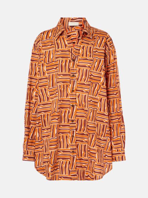 Striped cotton poplin shirt