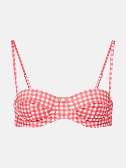 Lenny gingham bikini top