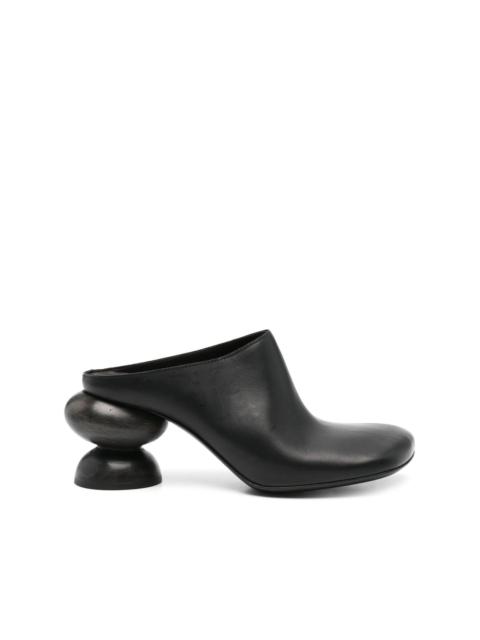 70mm sculpted-heel mules