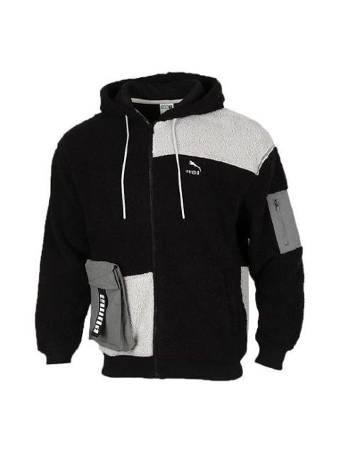 PUMA Retro Block Sherpa Full-Zip Jacket Black/Grey 530711-01