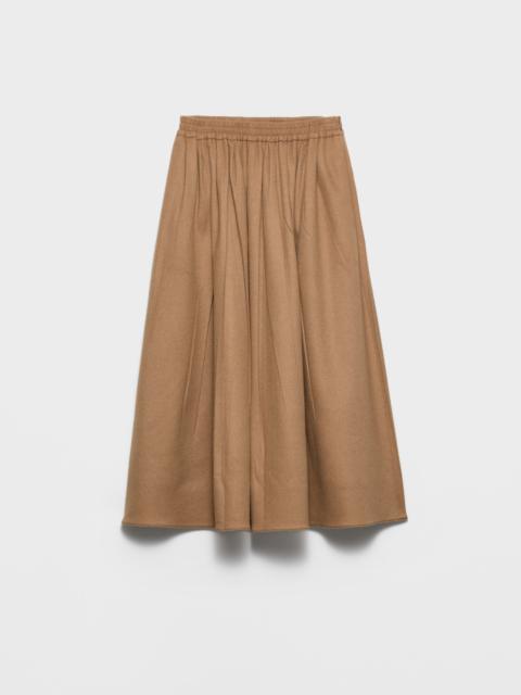 Camel-hair circle midi-skirt