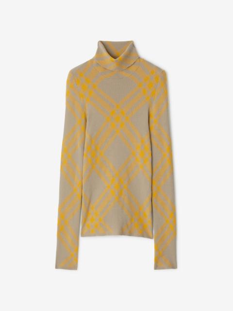 Check Wool Blend Sweater